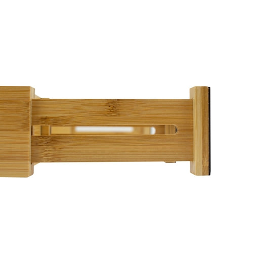 Détail des diviseurs de tiroir en bambou avec bandes antidérapantes